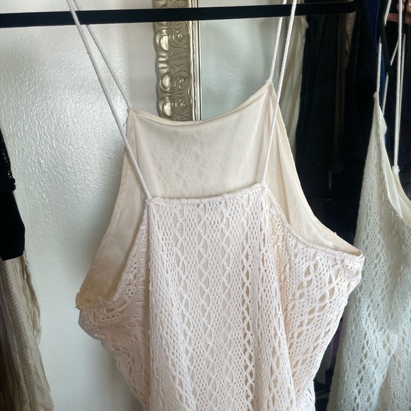 Zara Cream crochet tunic tank top-Large - Picture 5 of 10